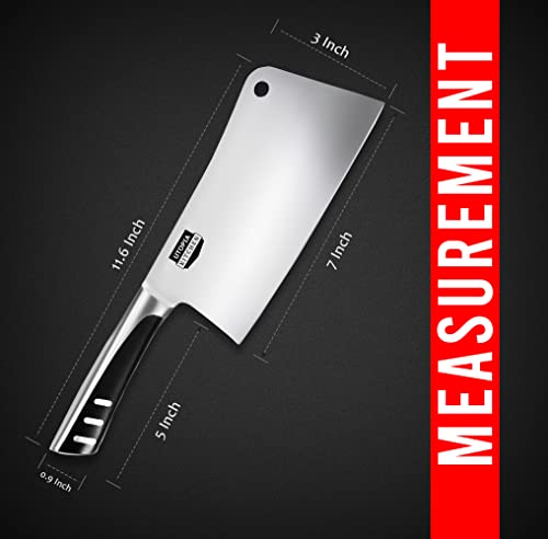 Utopia Kitchen 7 Inch Cleaver Knife: Stainless Steel Chef Butcher Knife for Meat & Vegetable Chopping Multipurpose Kitch