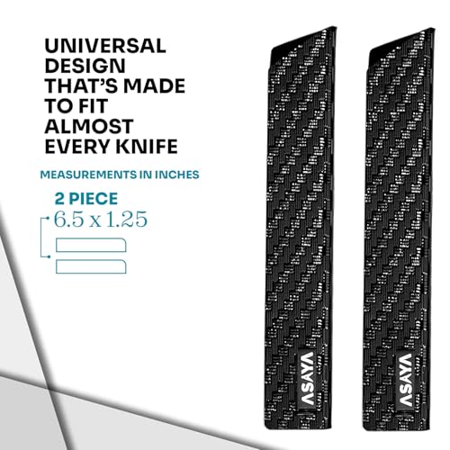 Asaya Professional Knife Edge Guards for Kitchen Knives - Streak Proof Covers - 6" x 1" - Extra Strength, ABS Plastic &