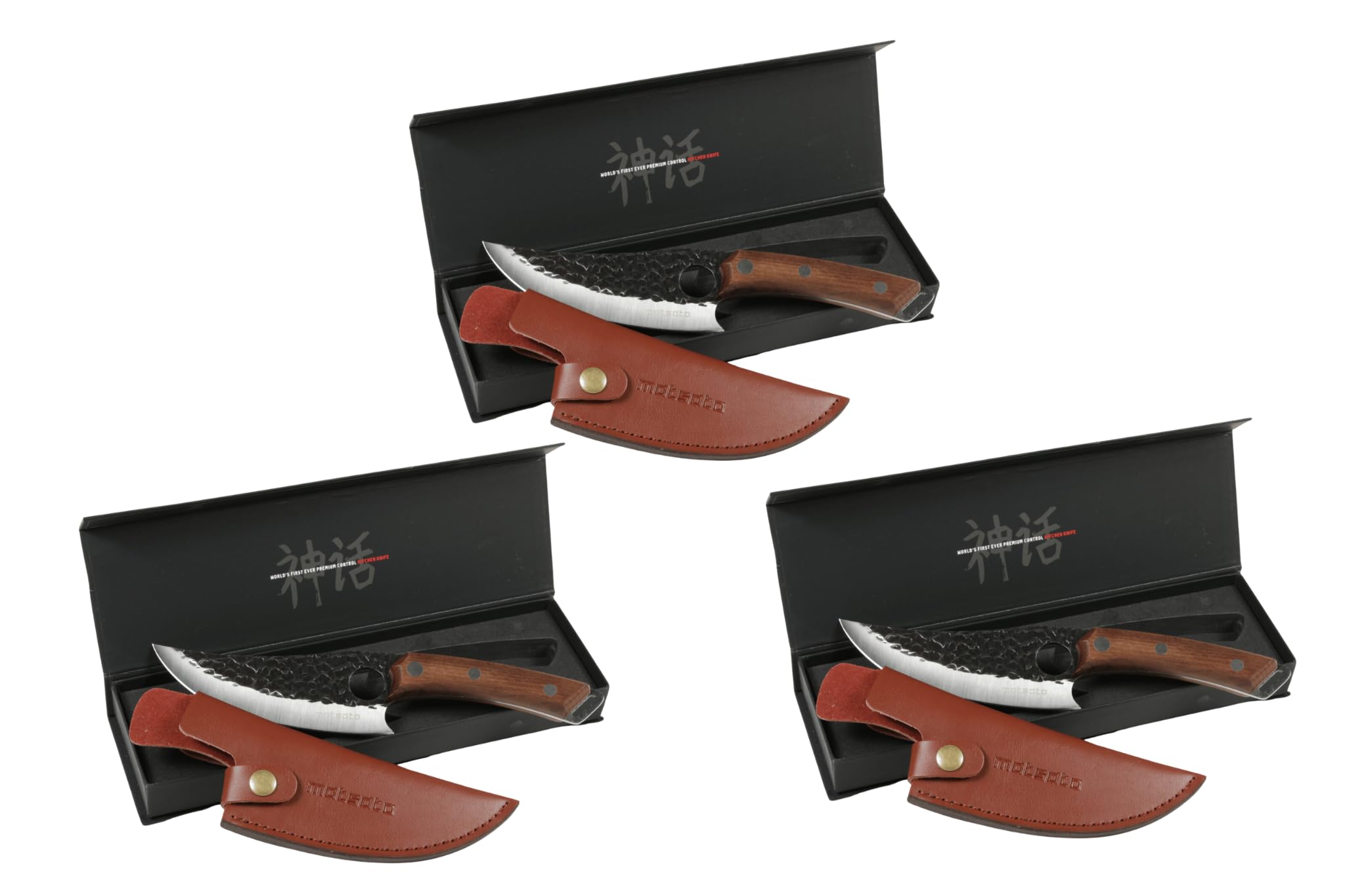 Matsato Premium Chef Knife for Professional Chefs - Sharp Cutting Edge with Durable Premium Leather Sheath
| Matsato 3