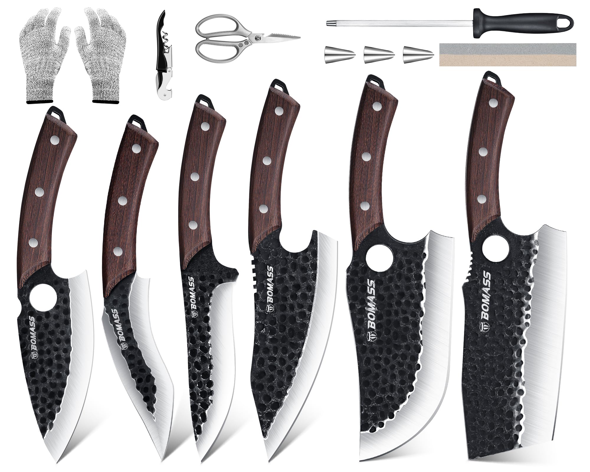 High Carbon Steel Hand Forged Santoku Knife Set for Meat Cutting
Hand Forged Santoku Knife for Men Meat Cleaver Gift
Hig